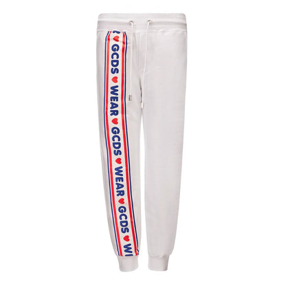 Pantaloni da jogging in cotone bianco GCDS (pantaloni da allenamento)