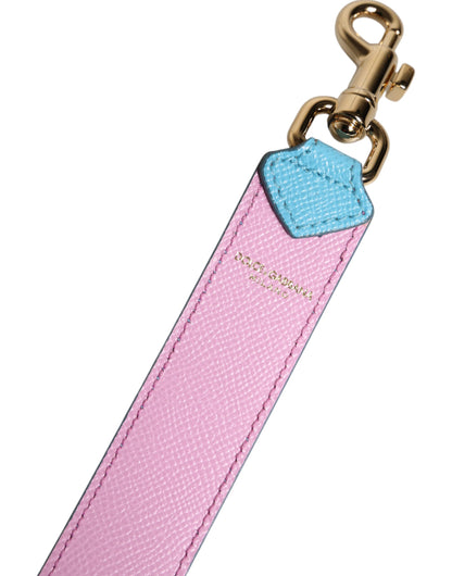 Borsa a tracolla con manico in pelle rosa e blu Dolce &amp; Gabbana