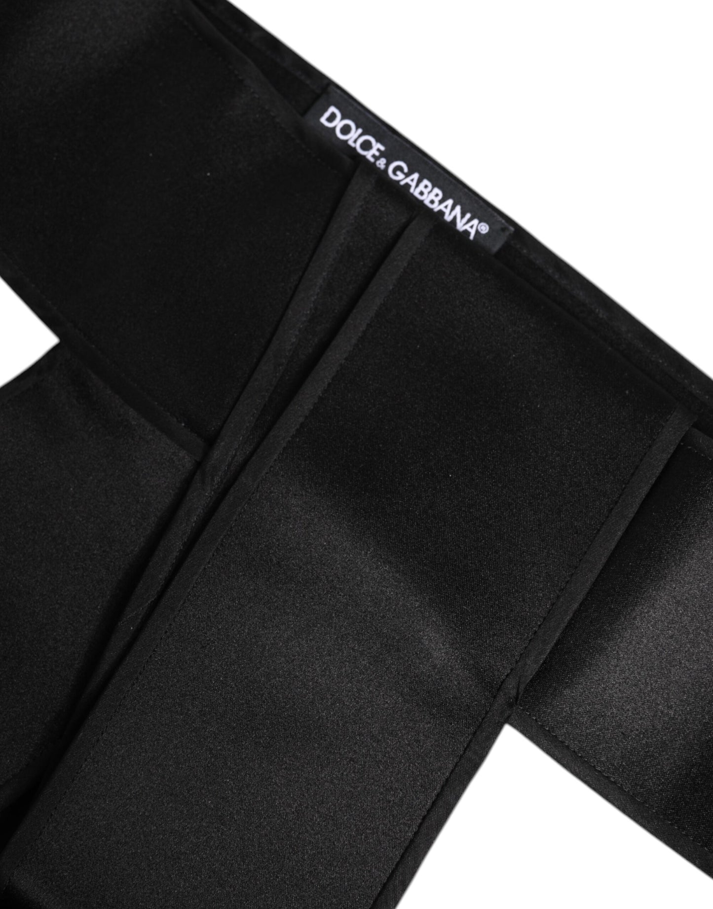 Cintura larga in raso nero Dolce &amp; Gabbana
