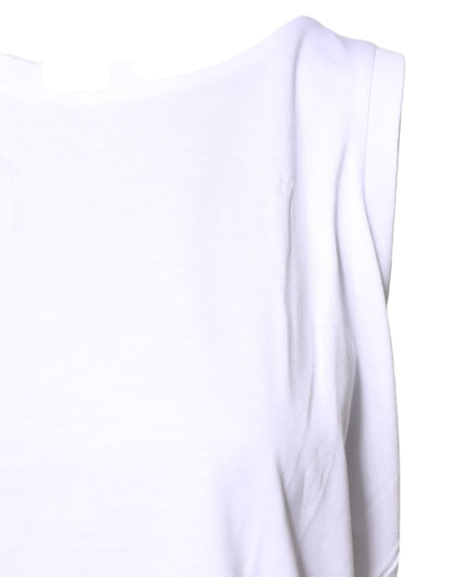 T-shirt girocollo senza maniche in cotone bianco Dolce &amp; Gabbana