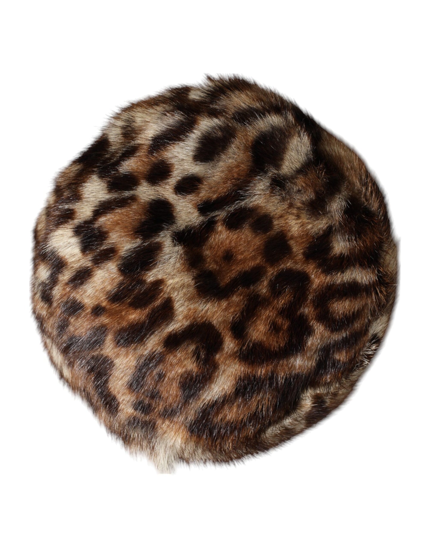 Cappello da pescatore da donna in pelliccia sintetica leopardata marrone Dolce &amp; Gabbana