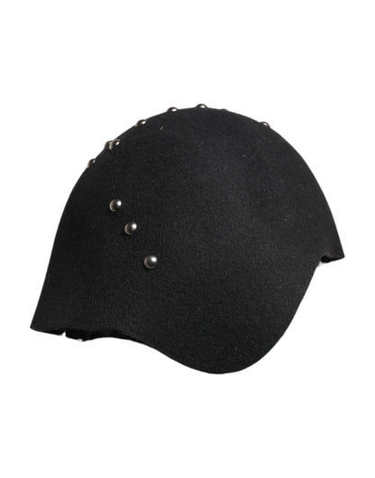 Cappello a cloche in lana nera con decorazioni multicolori Dolce &amp; Gabbana
