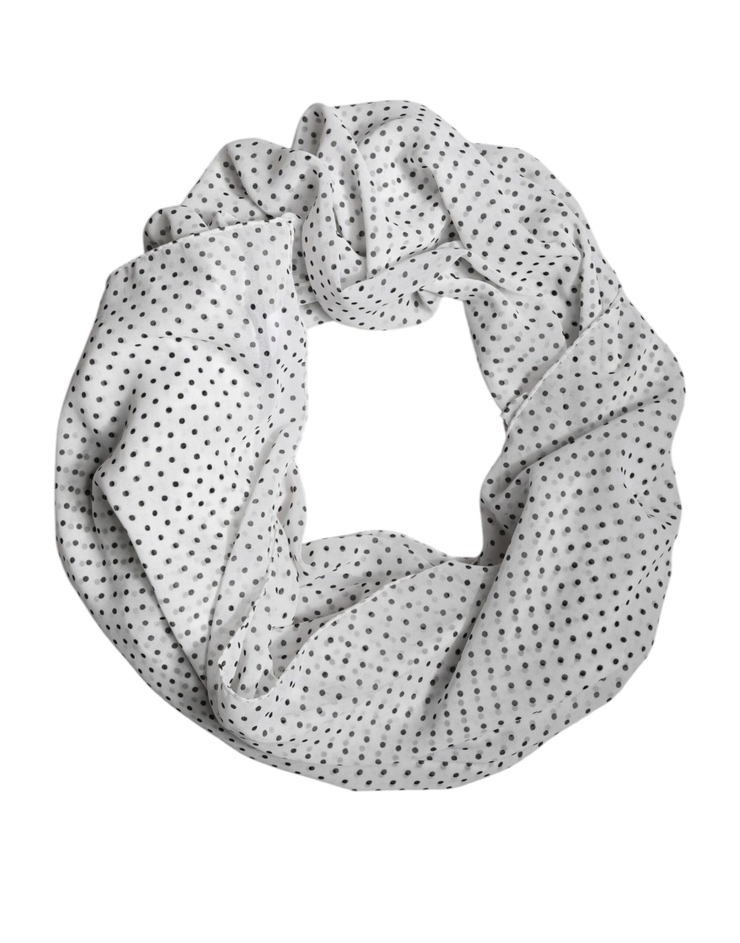 Sciarpa scialle avvolgente in poliestere a pois bianchi Dolce &amp; Gabbana