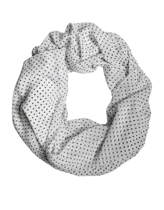 Sciarpa scialle avvolgente in poliestere a pois bianchi Dolce &amp; Gabbana