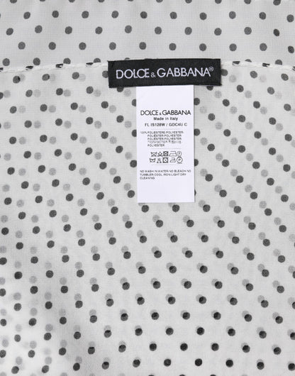 Sciarpa scialle avvolgente in poliestere a pois bianchi Dolce &amp; Gabbana