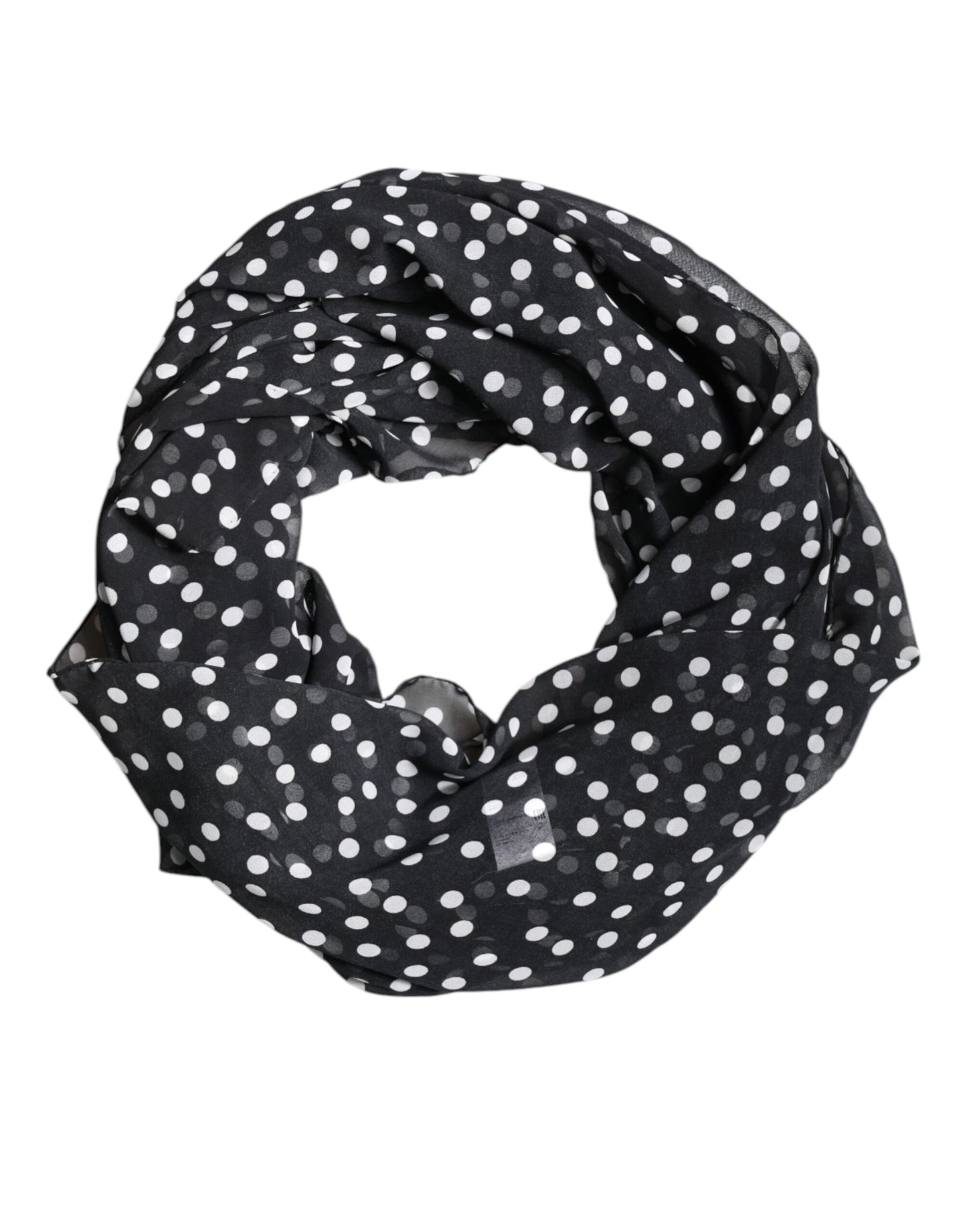 Sciarpa scialle avvolgente in poliestere a pois neri Dolce &amp; Gabbana