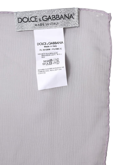 Scialle avvolgente rettangolare in seta viola Dolce &amp; Gabbana