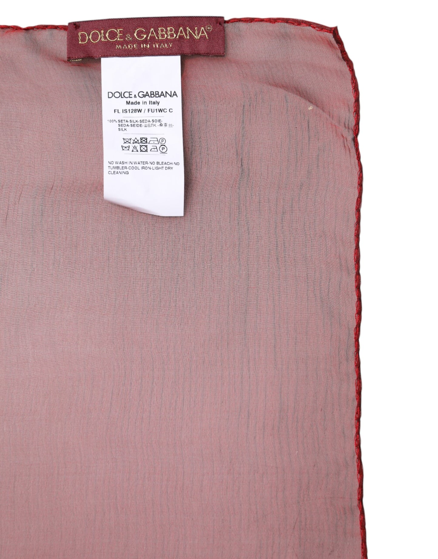 Sciarpa da donna Dolce &amp; Gabbana in seta rossa rettangolare