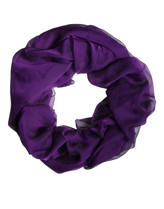 Scialle avvolgente rettangolare in seta viola Dolce &amp; Gabbana