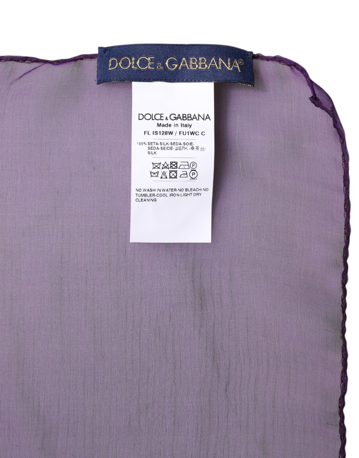 Scialle avvolgente rettangolare in seta viola Dolce &amp; Gabbana