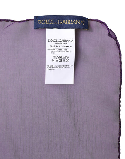 Scialle avvolgente rettangolare in seta viola Dolce &amp; Gabbana
