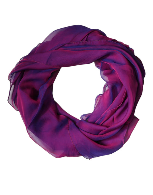 Scialle avvolgente rettangolare in seta viola Dolce &amp; Gabbana