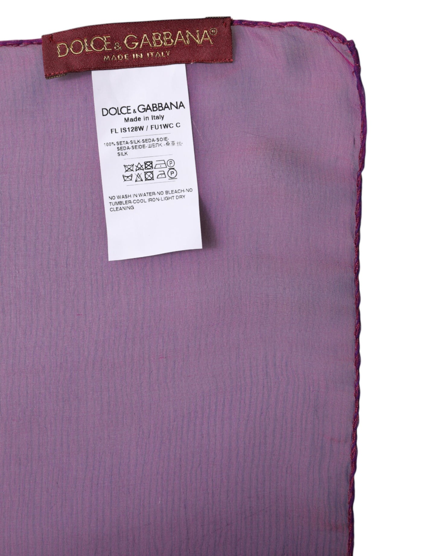 Scialle avvolgente rettangolare in seta viola Dolce &amp; Gabbana