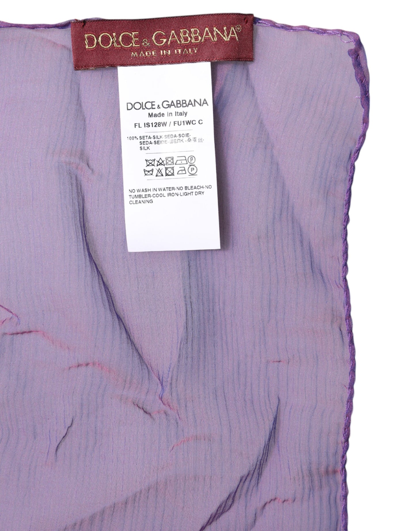 Scialle avvolgente rettangolare in seta viola Dolce &amp; Gabbana