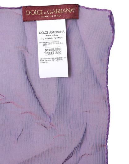 Scialle avvolgente rettangolare in seta viola Dolce &amp; Gabbana