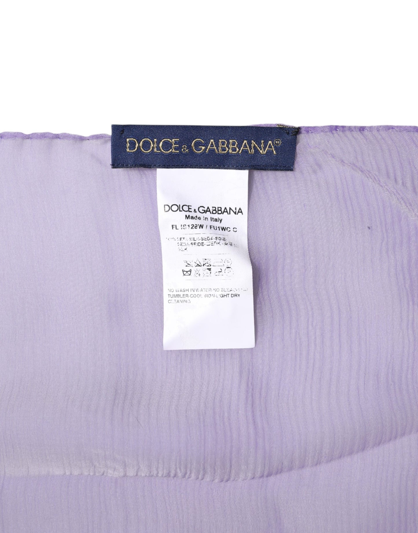 Scialle avvolgente rettangolare in seta viola Dolce &amp; Gabbana