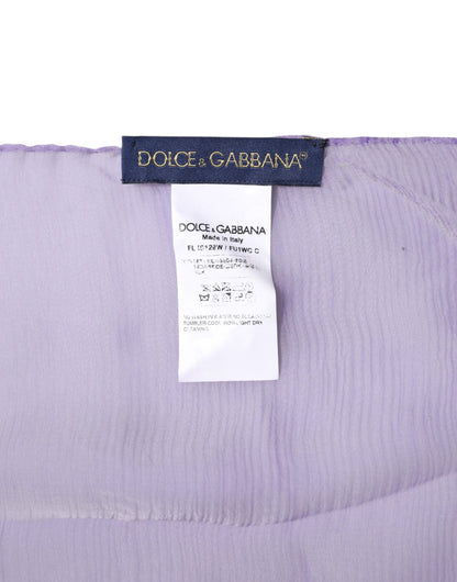 Scialle avvolgente rettangolare in seta viola Dolce &amp; Gabbana