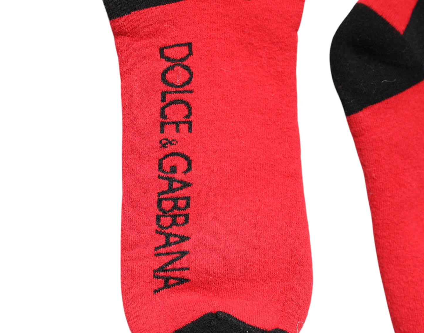 Calzini stampati in cotone elasticizzato rosso Dolce &amp; Gabbana