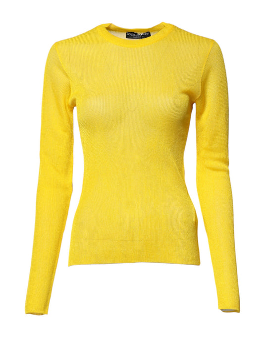 Dolce &amp; Gabbana Maglione da donna in poliestere giallo