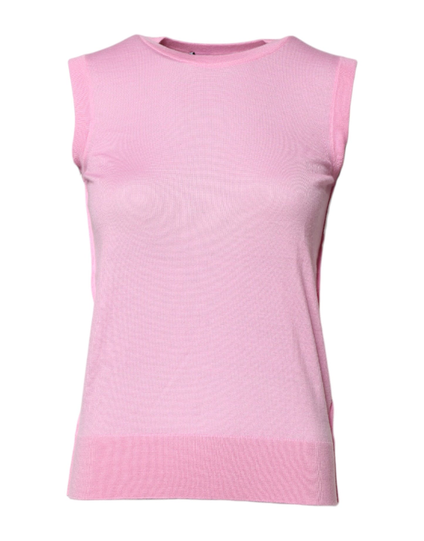 Canotta senza maniche con scollo rotondo in cashmere rosa Dolce &amp; Gabbana