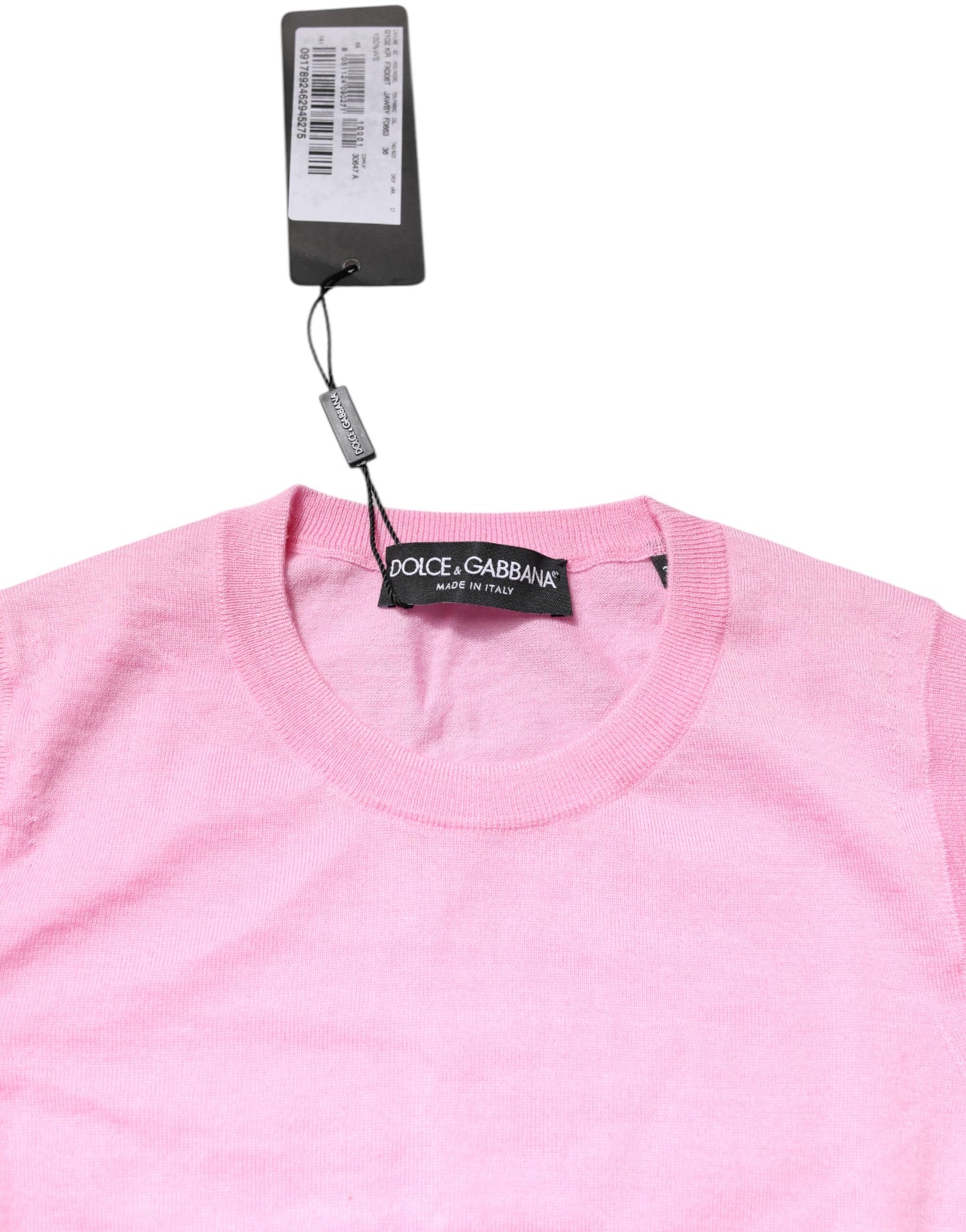 Canotta senza maniche con scollo rotondo in cashmere rosa Dolce &amp; Gabbana