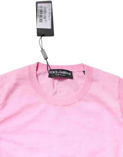 Canotta senza maniche con scollo rotondo in cashmere rosa Dolce &amp; Gabbana