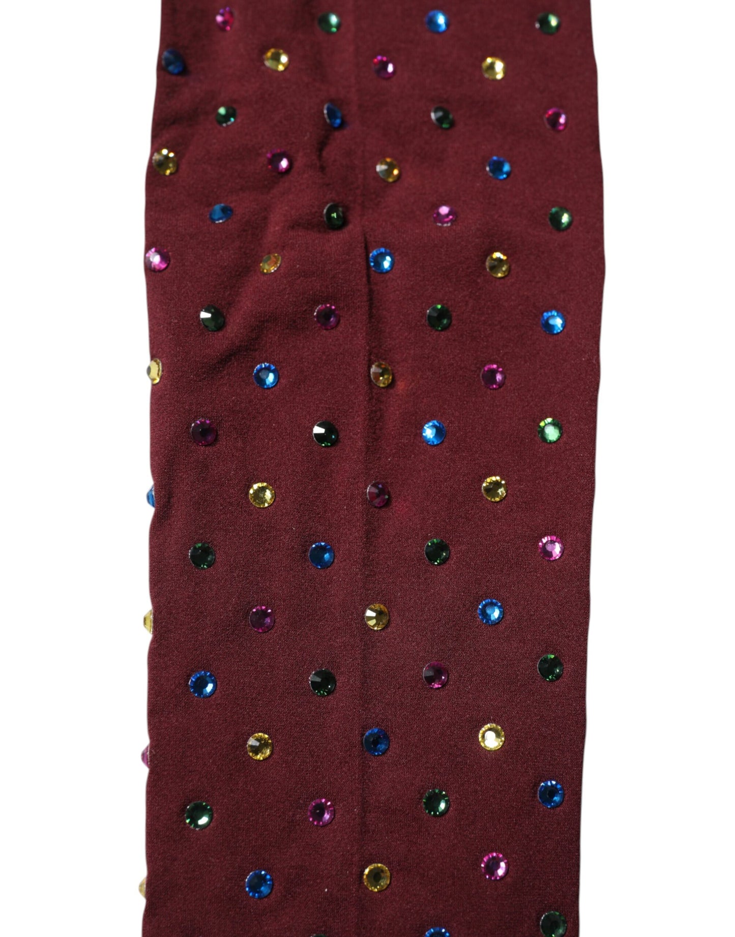 Collant Dolce &amp; Gabbana in nylon color bordeaux con cristalli