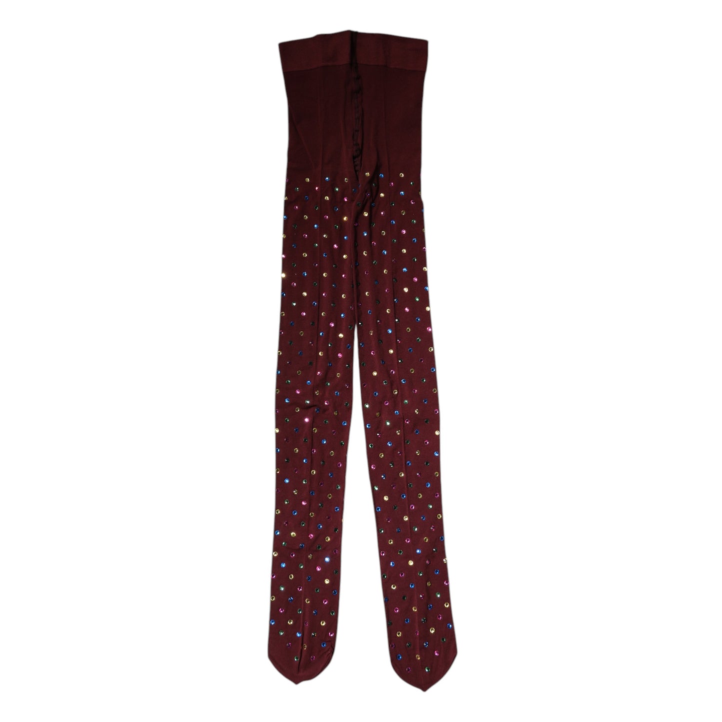 Collant Dolce &amp; Gabbana in nylon color bordeaux con cristalli