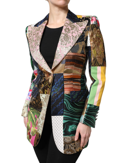 Giacca Dolce &amp; Gabbana in jacquard patchwork floreale multicolore