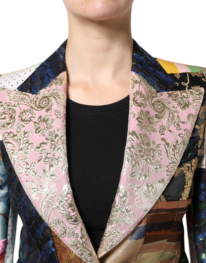 Giacca Dolce &amp; Gabbana in jacquard patchwork floreale multicolore
