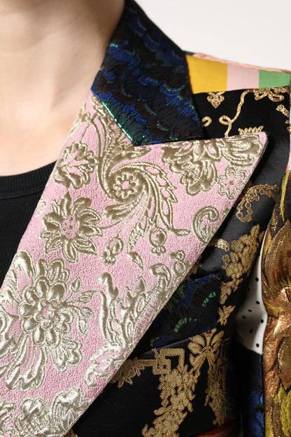 Giacca Dolce &amp; Gabbana in jacquard patchwork floreale multicolore