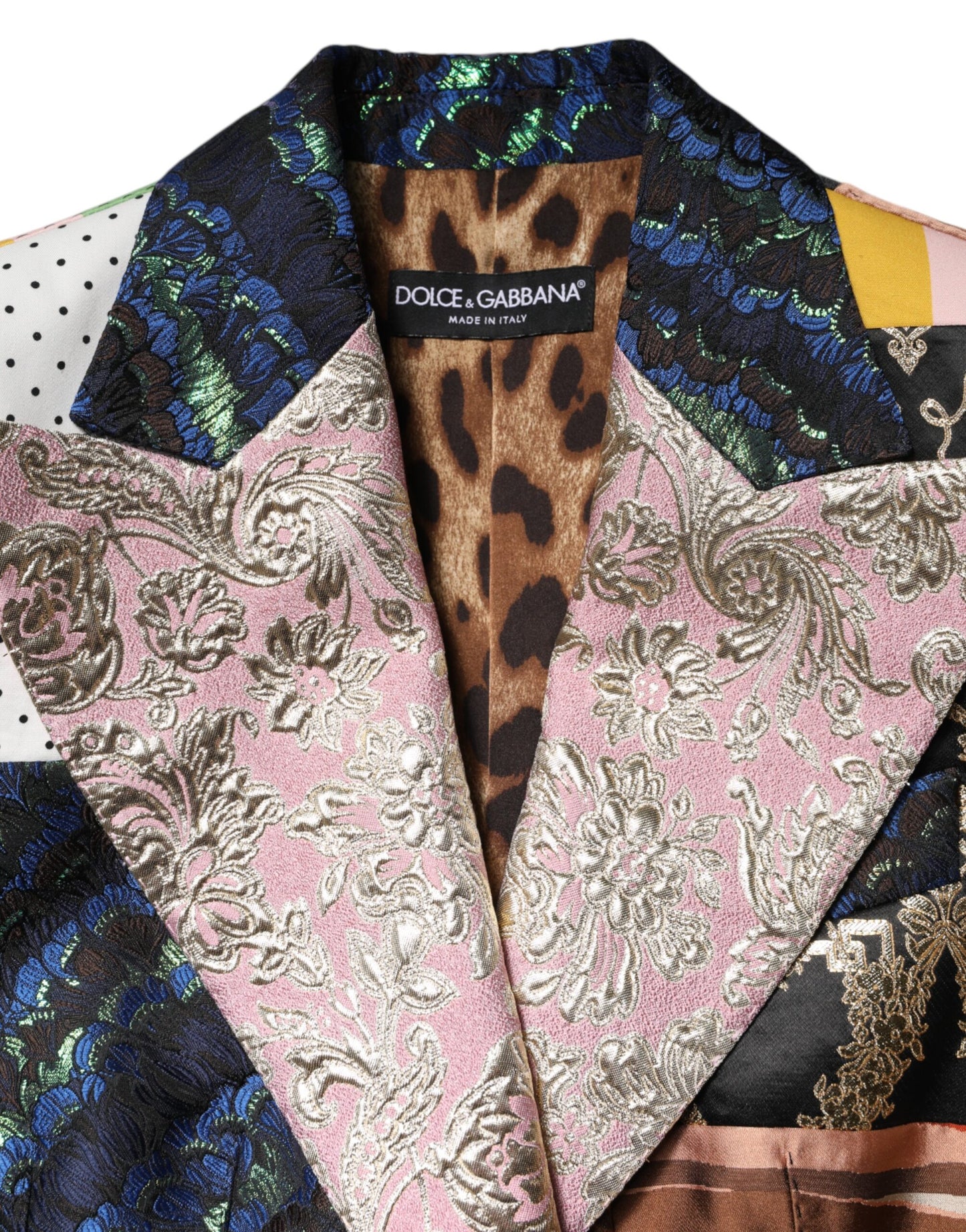 Giacca Dolce &amp; Gabbana in jacquard patchwork floreale multicolore