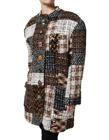 Giacca abbottonata multicolore patchwork Dolce & Gabbana