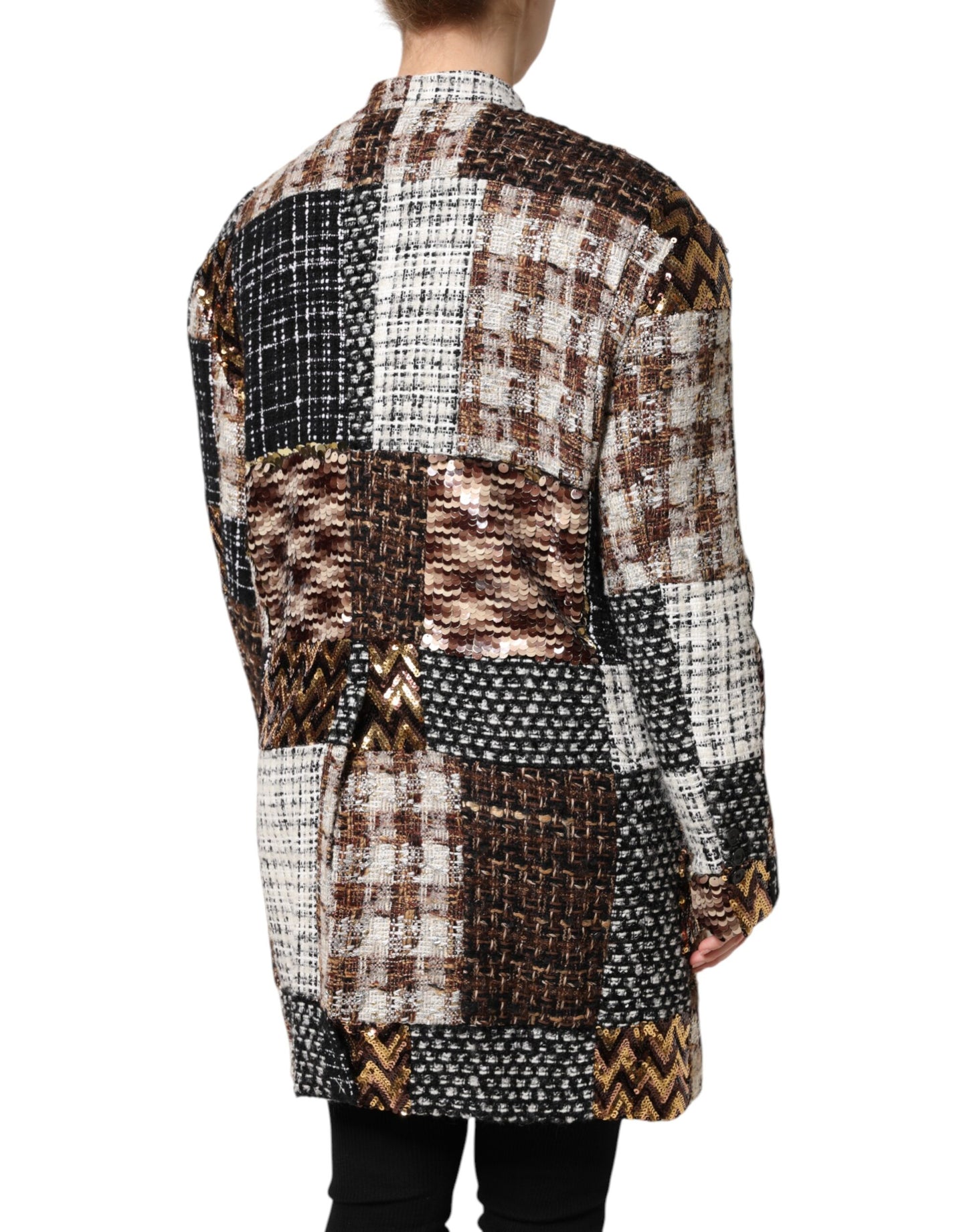 Giacca abbottonata multicolore patchwork Dolce & Gabbana