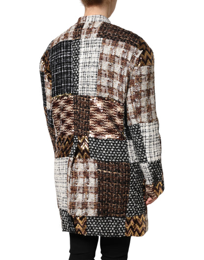 Giacca abbottonata multicolore patchwork Dolce & Gabbana