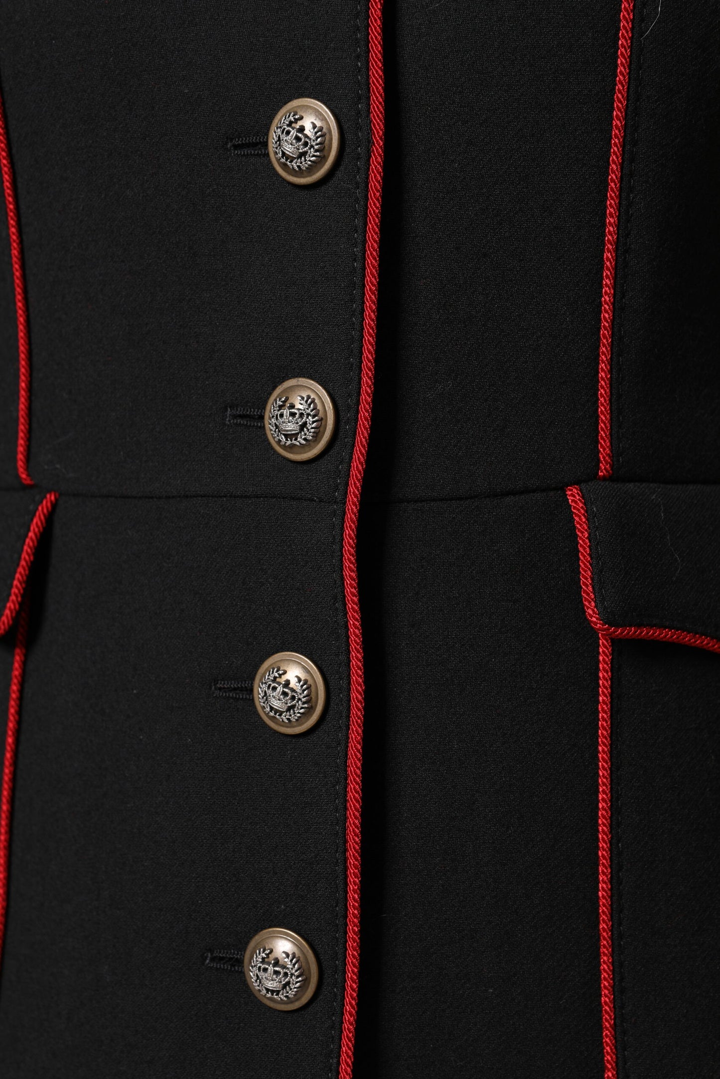 Giacca trench monopetto in lana nera Dolce &amp; Gabbana