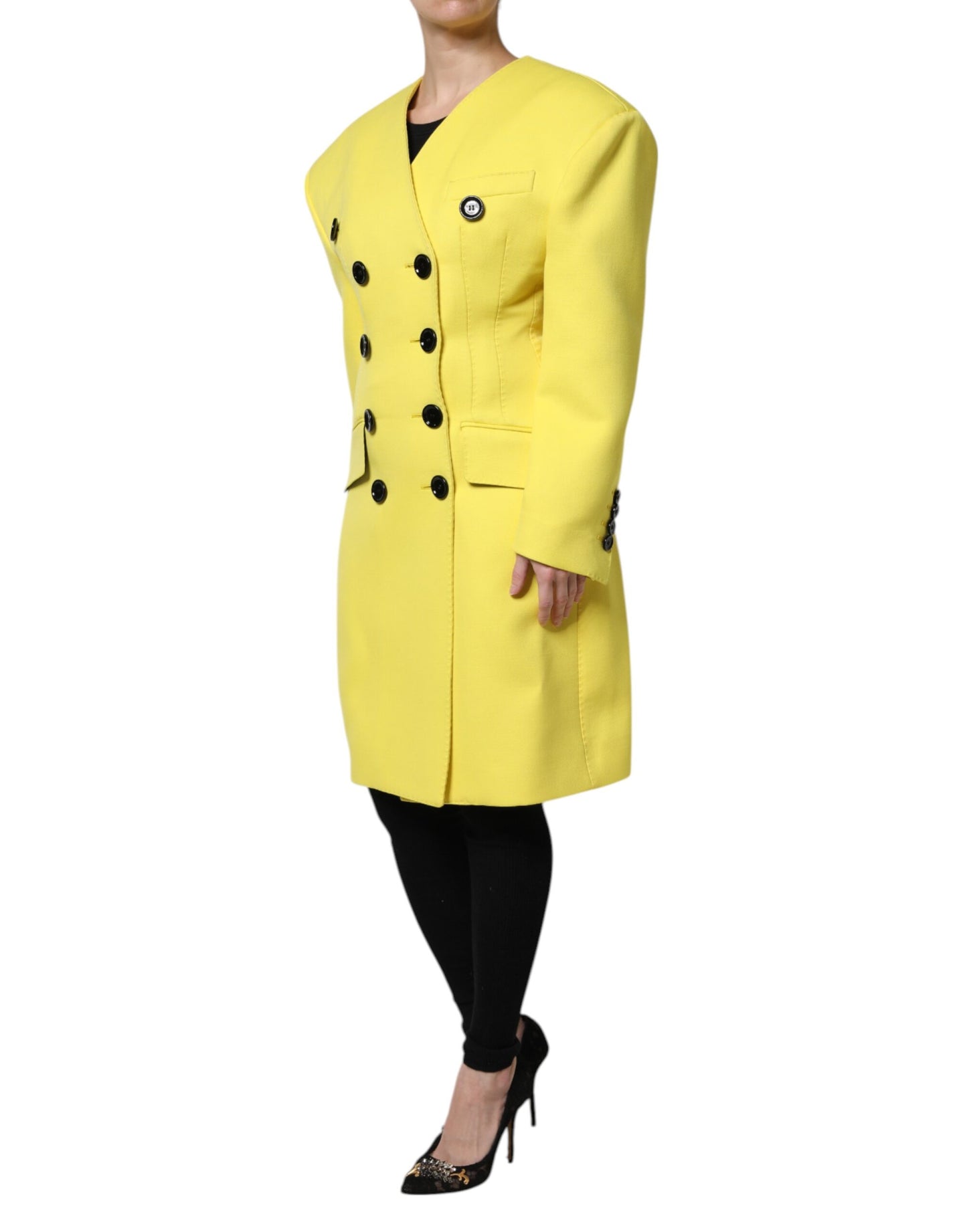 Giacca trench doppiopetto gialla Dolce & Gabbana