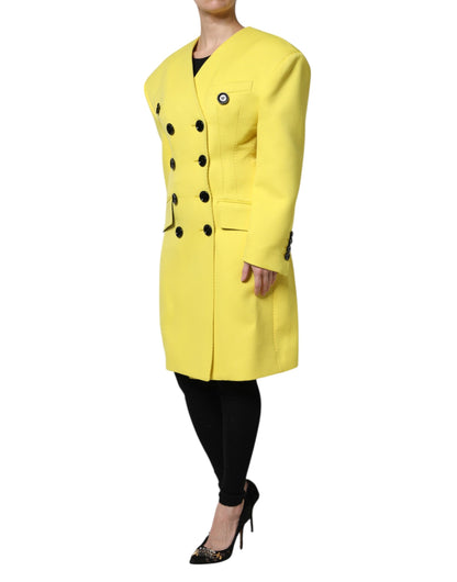 Giacca trench doppiopetto gialla Dolce & Gabbana