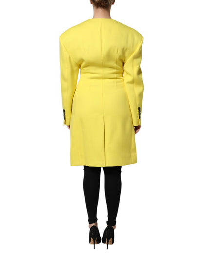 Giacca trench doppiopetto gialla Dolce & Gabbana