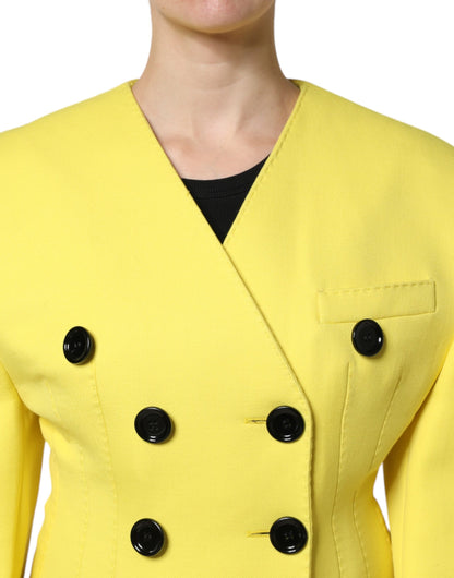 Giacca trench doppiopetto gialla Dolce & Gabbana