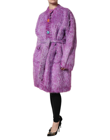 Giacca trench con bottoni viola Dolce &amp; Gabbana