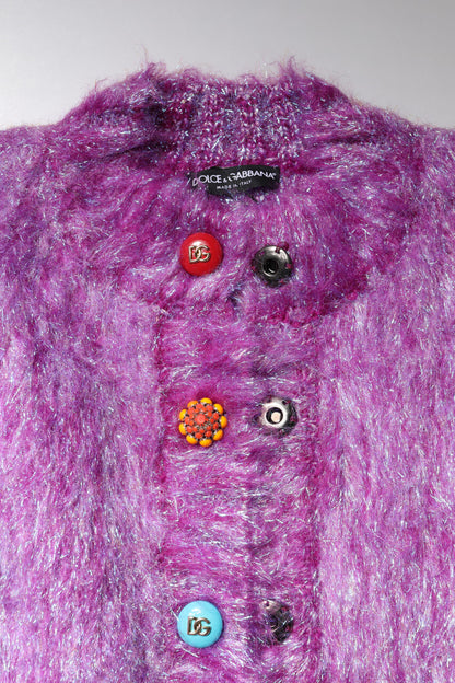 Giacca trench con bottoni viola Dolce &amp; Gabbana