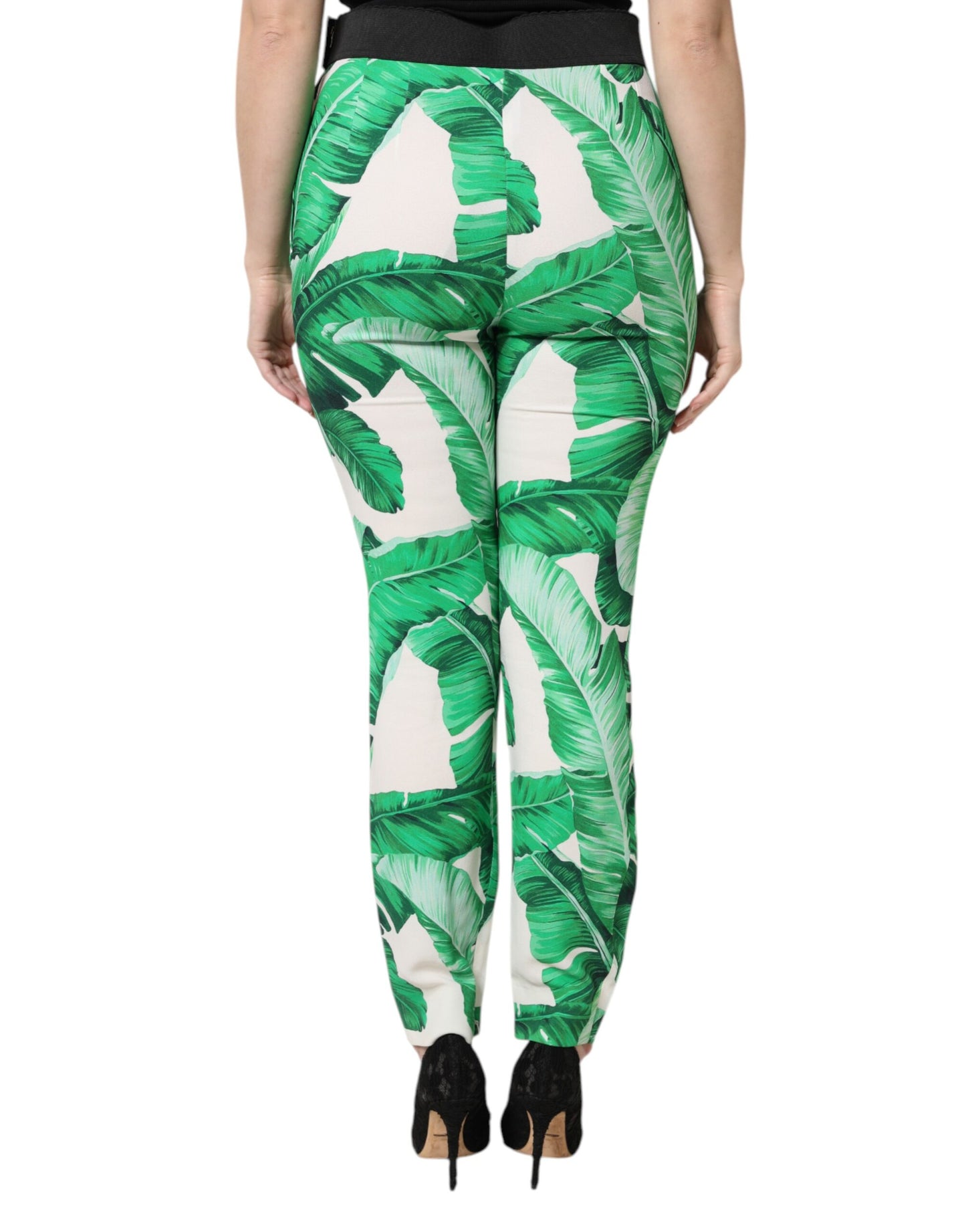 Pantaloni a vita alta Dolce &amp; Gabbana bianchi e verdi