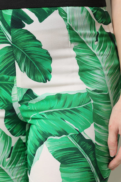 Pantaloni a vita alta Dolce &amp; Gabbana bianchi e verdi