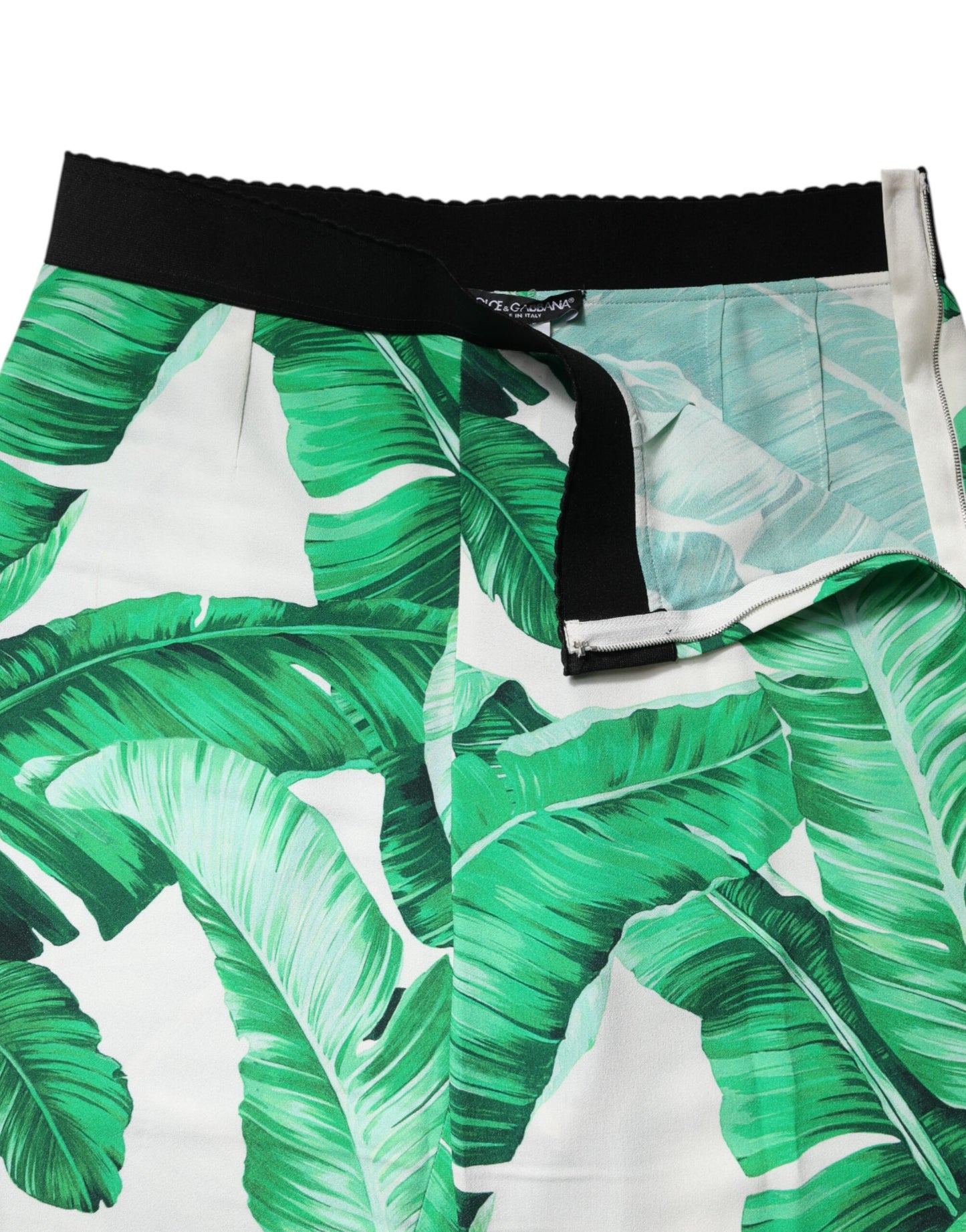 Pantaloni a vita alta Dolce &amp; Gabbana bianchi e verdi