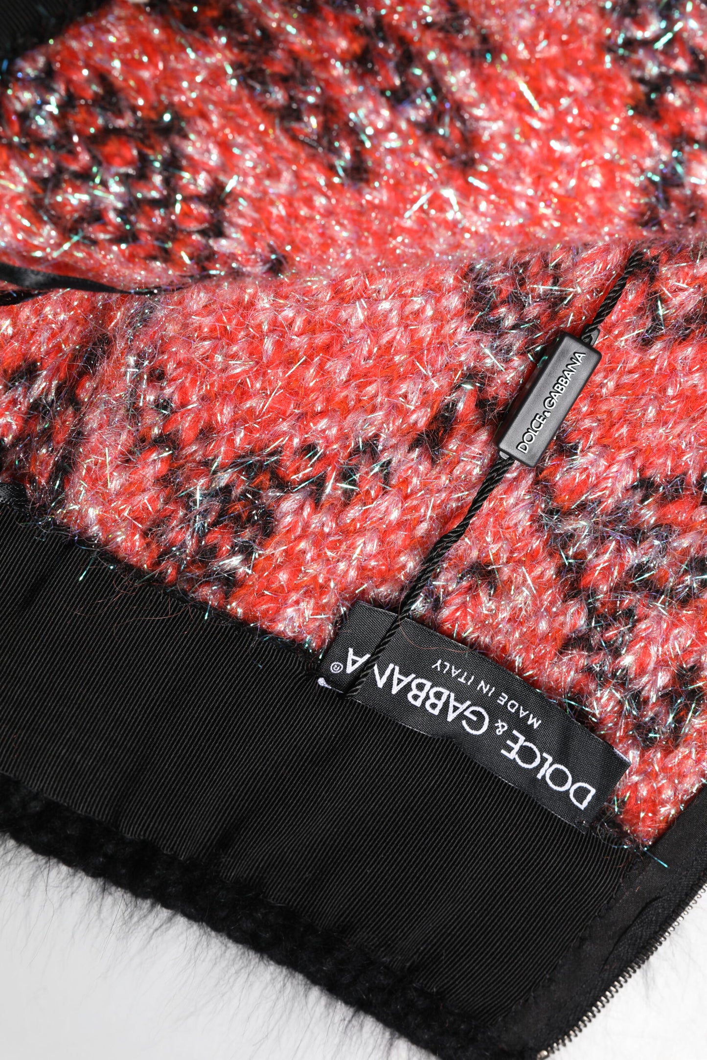 Minigonna a vita alta in peluche multicolore Dolce &amp; Gabbana