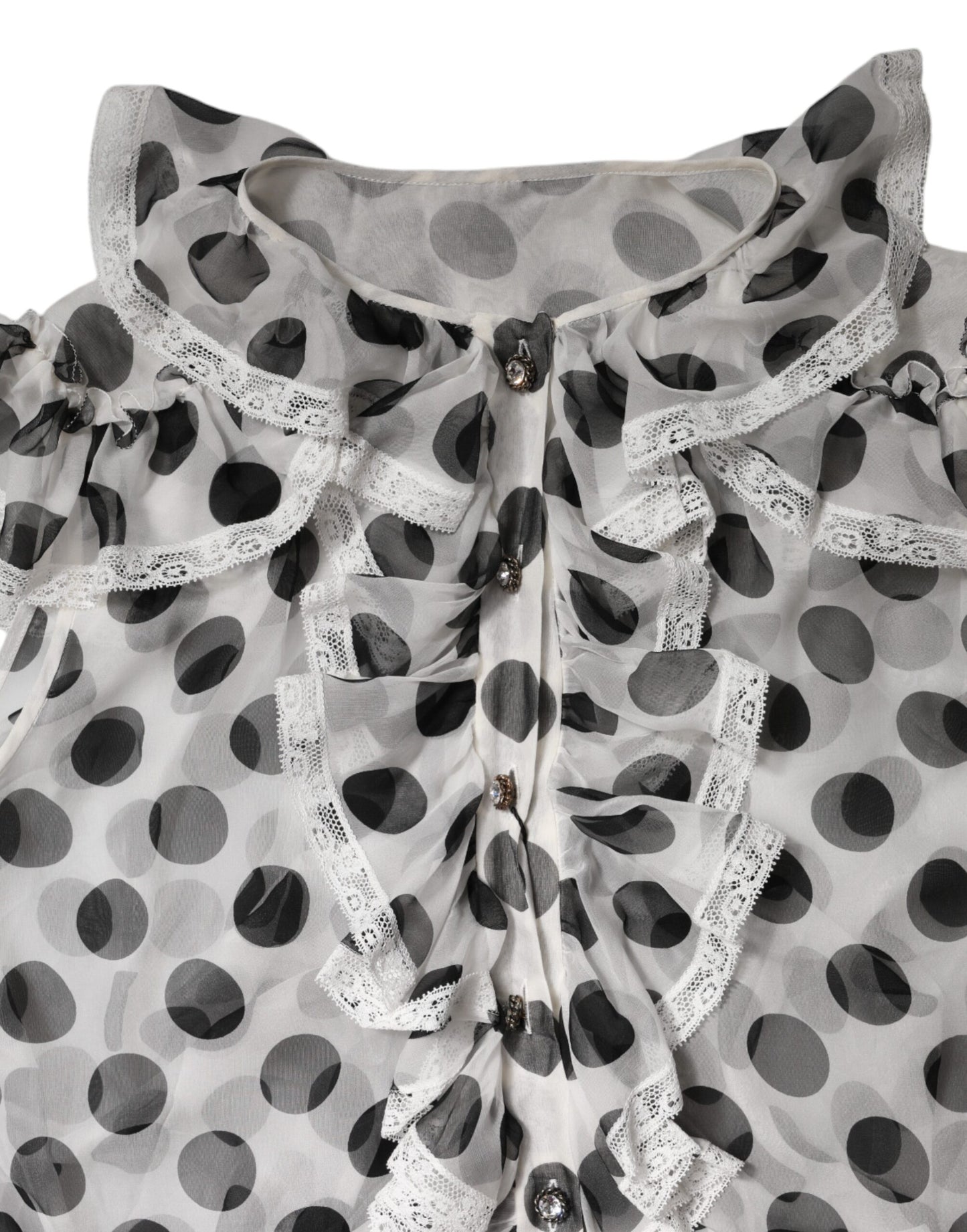 Dolce &amp; Gabbana Top senza maniche in cotone a pois bianco e nero