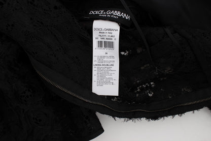 Dolce &amp; Gabbana Abito lungo aderente in pizzo floreale nero