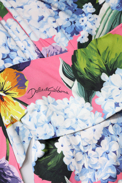 Dolce &amp; Gabbana Abito midi a tubino plissettato con stampa floreale multicolore