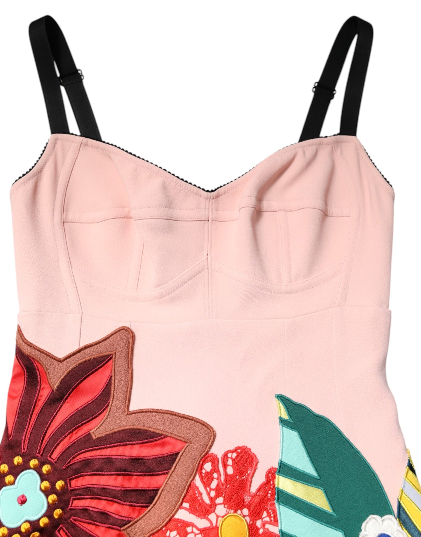 Mini abito con spalline sottili e stampa floreale rosa Dolce &amp; Gabbana